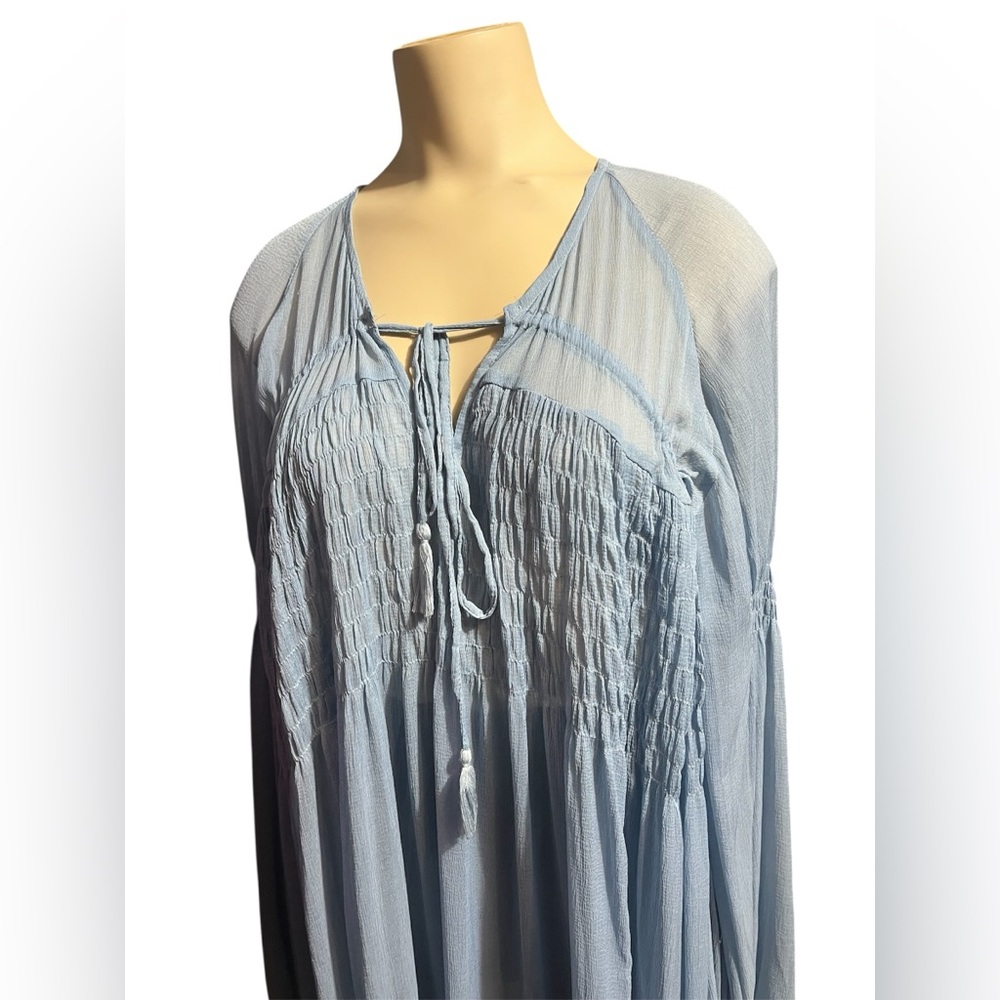 Free People Light Blue Mini Dress with Intimately by Free People Mini Slip - Picture 9 of 16
